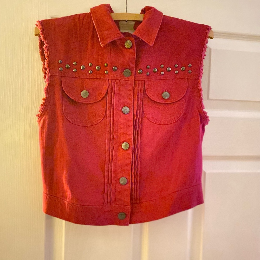 Dream Out Loud Selena Gomez Juniors Size L Fuchsia Vest Sleeveless Vest